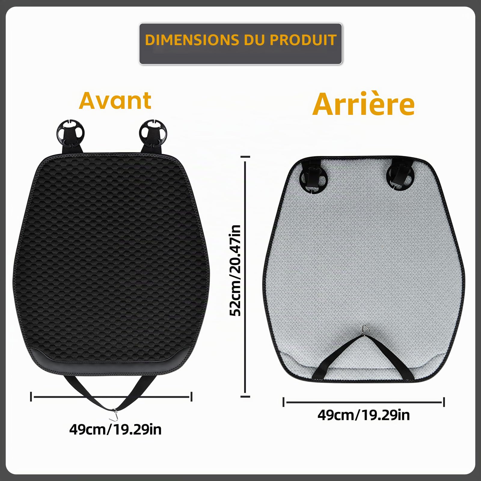 XCBYT Coussin Avant Voiture 2 Pièces, Super Respirant, Protection Siège Antidérapante, Housse Universelle, Doux et Confortable