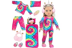 Rainbow Pajama Sleeping Bag for 18 Inch Dolls