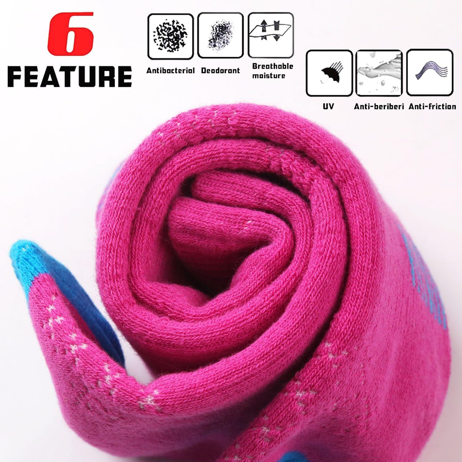 Miniatura 2 de Veatree 5 pares de calcetines acolchados para mujer que absorben la humedad para senderismo senderismo correr acampar al aire libre