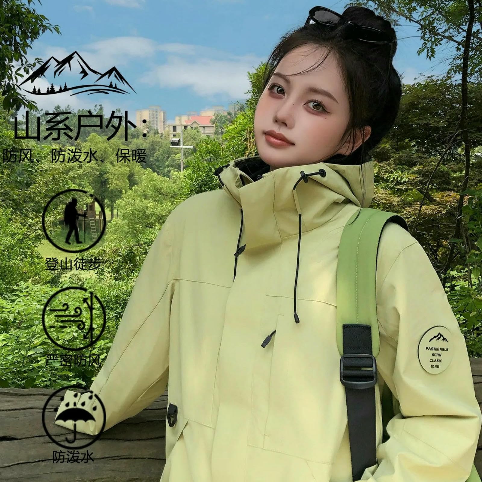 Regenponcho Leichte wasserdichte 3-in-1-jacke Für Damen, Mit Kapuze, Verstaubare Windjacke Wandern, Camping, Radfahren, Festival -lila-4xl