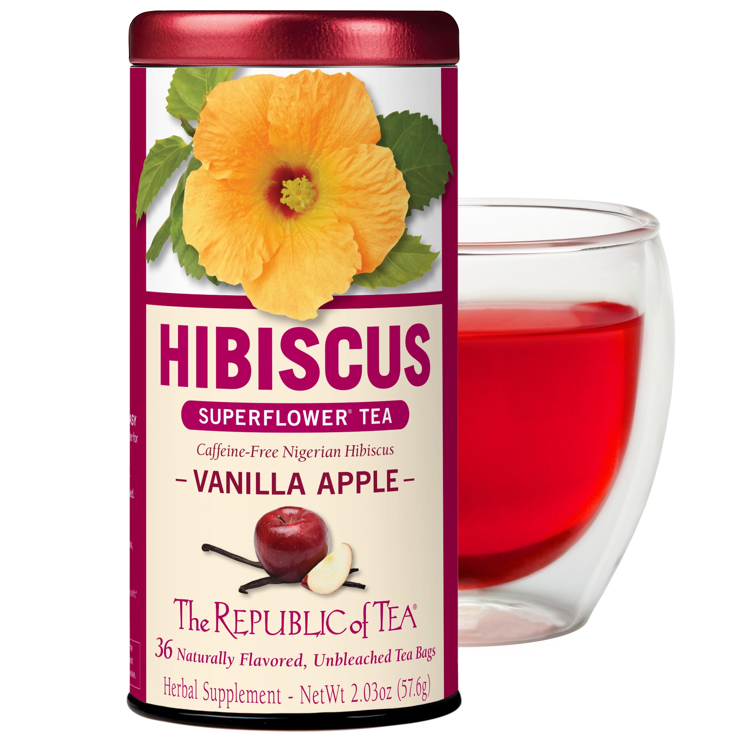 Amazon.com : The Republic of Tea, Vanilla Apple Hibiscus, 36-Count
