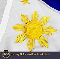 Vista 2 de Homissor Bandera filipina de Filipinas Banderas filipinas bordadas para exteriores de 3 x 5 pies, rayas cosidas resistentes con 2 ojales de latón