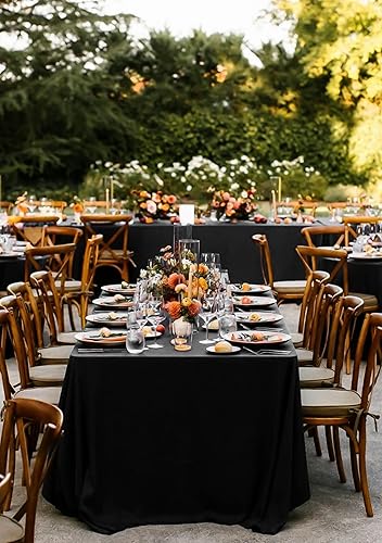 Miniatura 443 de Paquete de 8 manteles redondos blancos de 90 pulgadas, manteles redondos de poliéster lavables para mesa de tela decorativa resistente a