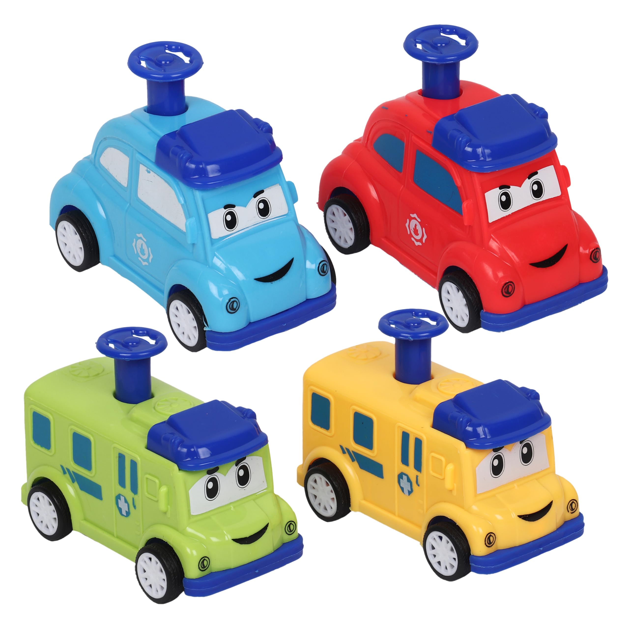 Amisha Gift Gallery Press and go | Cartoon Cars for Kids | Friction Power Car Toys for Kids | Kids Toys | Motor Vehicles Playsets Set Multi Color (Pack of 4)