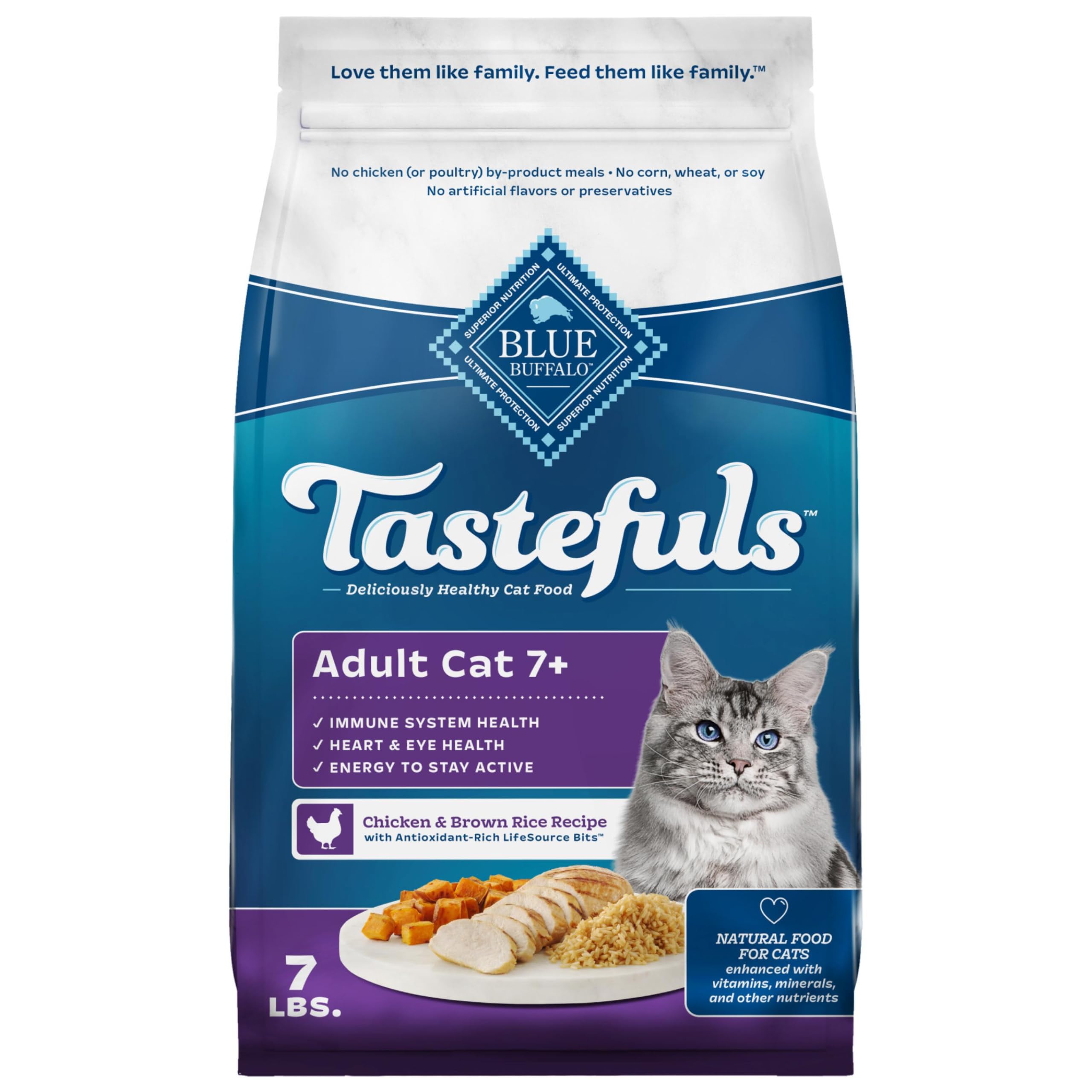 Blue Buffalo Tastefuls Natural Dry Food for Adult Cats 7+