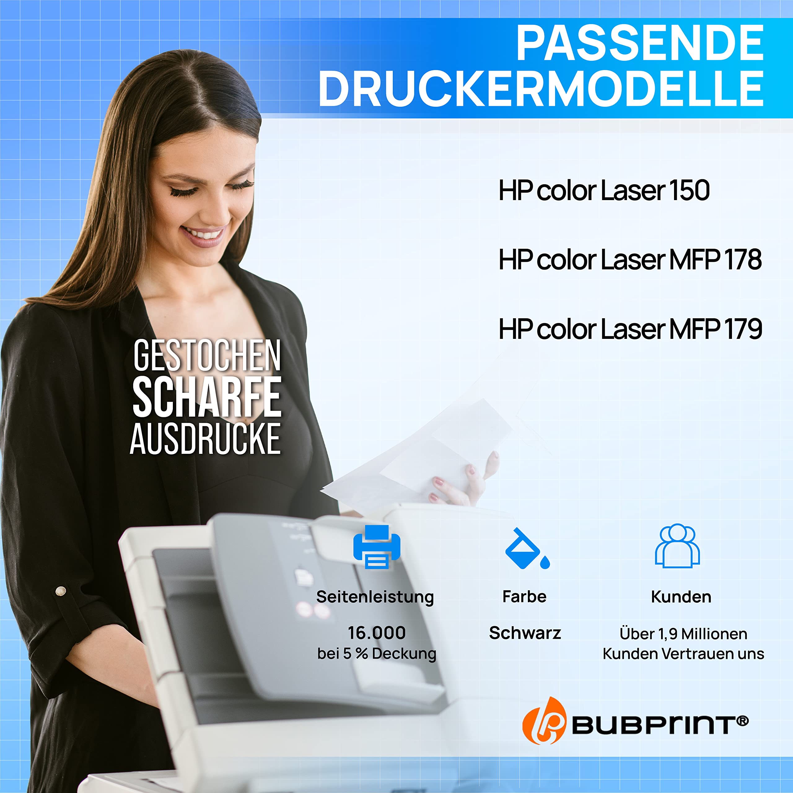 Bubprint Tamburo 120A compatibile come ricambio per HP 120A W1120A per Color Laser 150a 150nw 150 MFP 178nw 178nwg 179fng 179fnw 179fwg 16.000 pagine