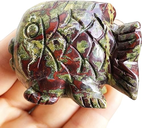 Vista 8 de Fekuar Figura de pez de cuarzo tallada a mano, con cristal curativo y estatua de bolsillo para decoración del hogar, escultura Fengshui de 2.0 in