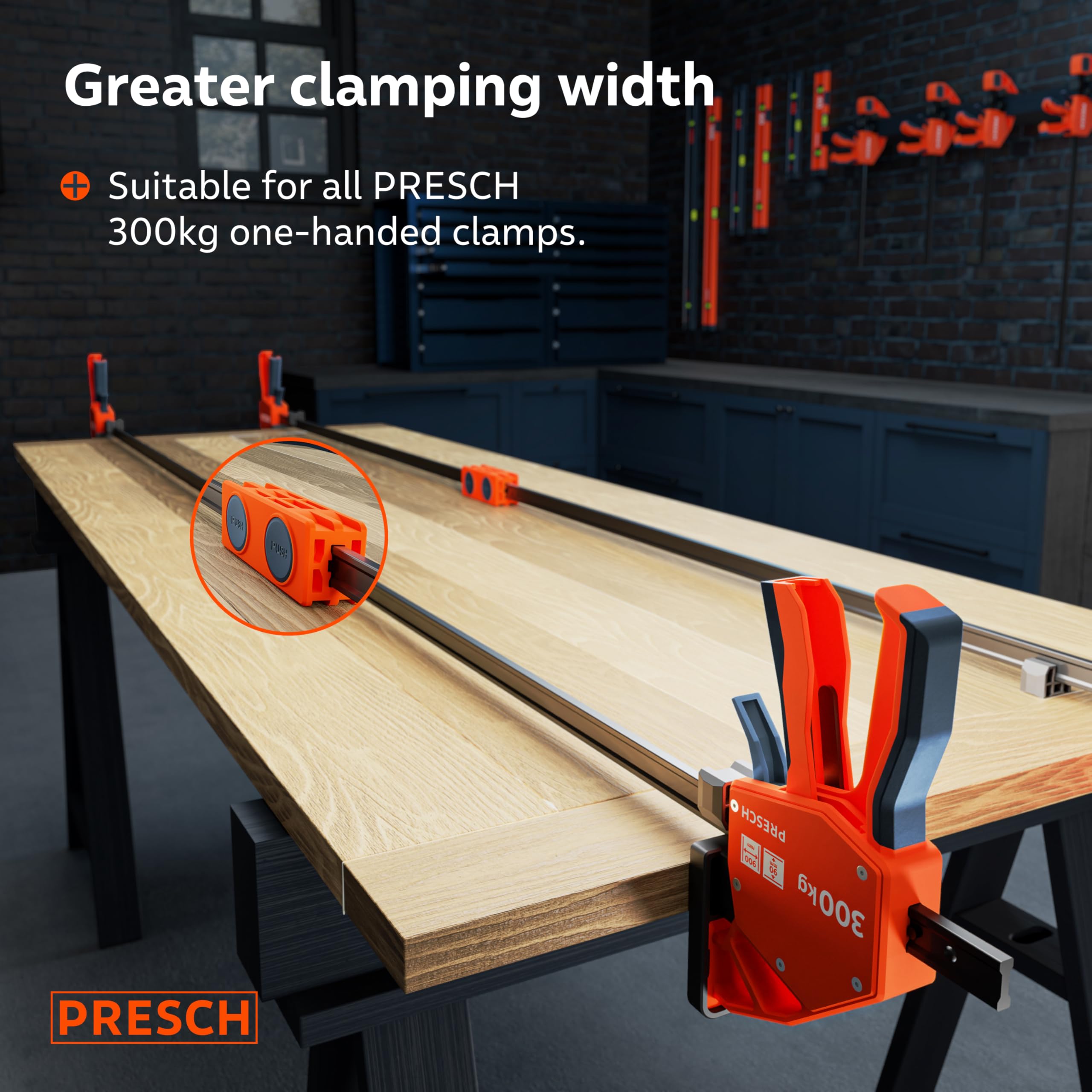 Presch Connection Adapter 2 pcs, Connector for Presch one-Hand Clamps with 300 kg Clamping Force - Image 2