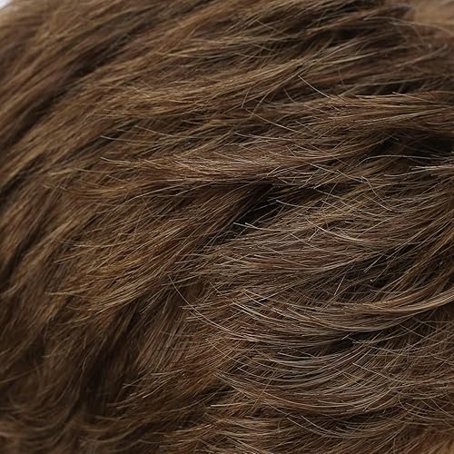 Miniatura 5 de Kaneles Peluca corta marrón para hombre, disfraz de repuesto sintético, pelucas de cabello natural para Halloween