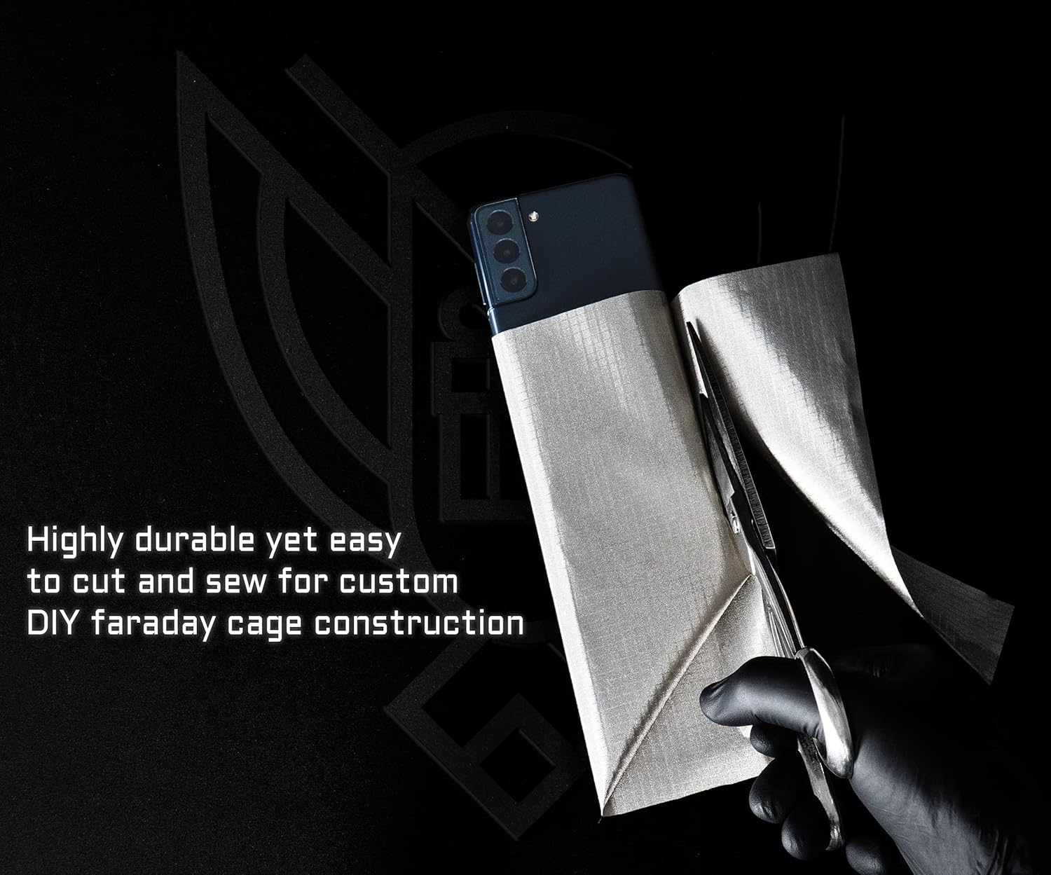 Xtreme Sight Line ~ Xero 1 Faraday Sleeve for Phones and Other Small Electronics ~ Data Security for Travel ~ Tracking/Hacking Defense ~ 1000 Denier Padded Nylon Fabric ~ Silver