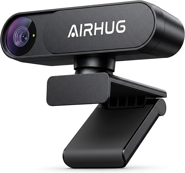 AIRHUG 4K UHD USB Webcam No Mic 16MP Capteur Sony, protection de confidentialité pour des réunions sécurisées - PDAF Accrochage, 63° or FOV, Correction automatique de la lumière, Caméra de streaming (pas d'audio) pour PC/Laptop/Desktop