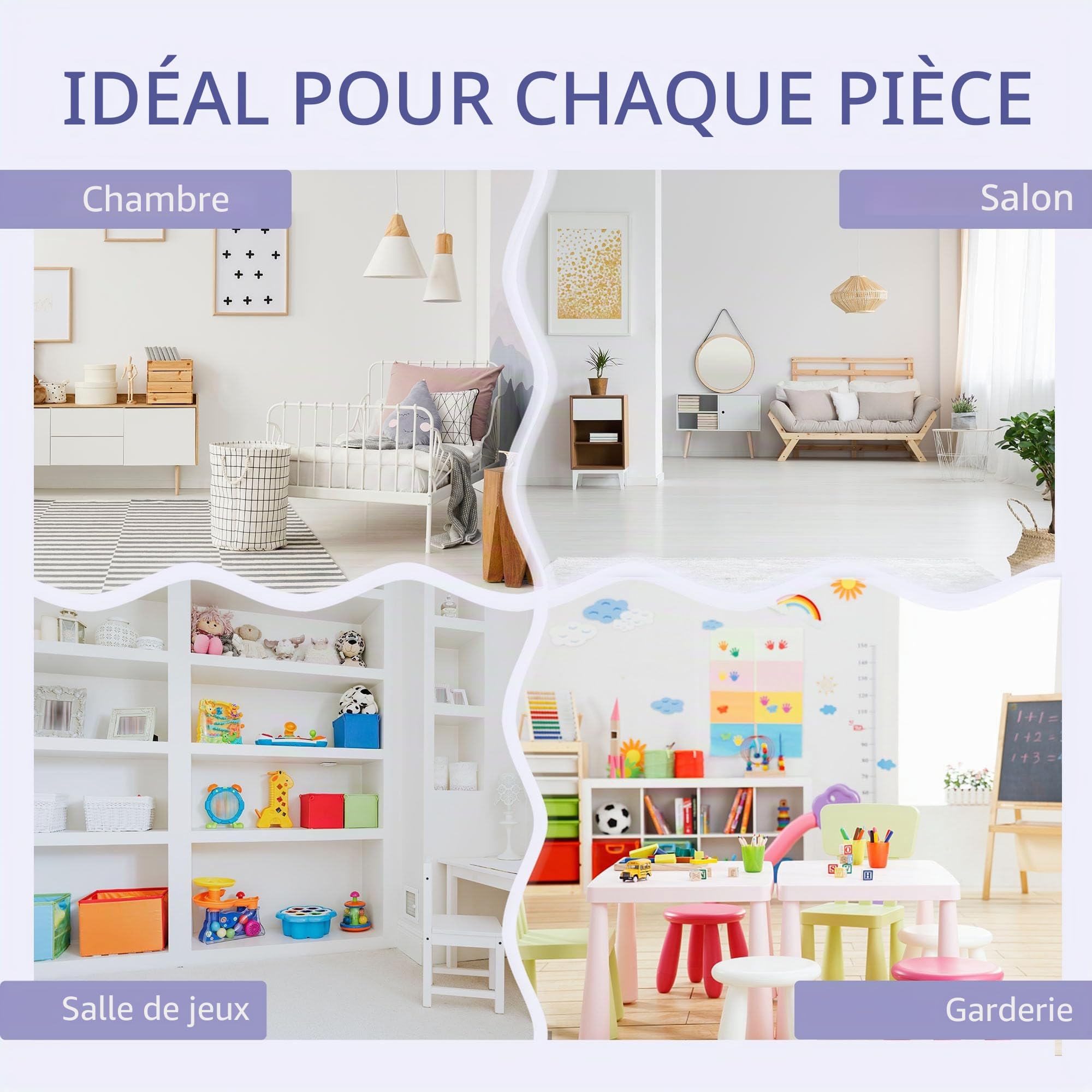 HOMCOM Bibliothèque Enfant avec Banc 6 étagères 103x30x62cm Gris