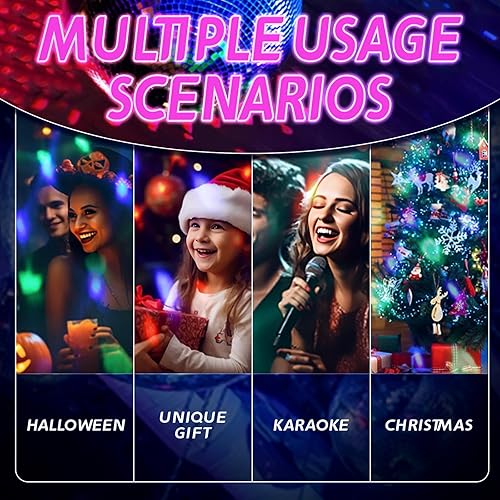 Miniatura 5 de Luz de bola de discoteca, difusor de luz de bola de discoteca de espejo de 5 pulgadas, rotación de 360, luces de Navidad para fiestas de cumpleaños,