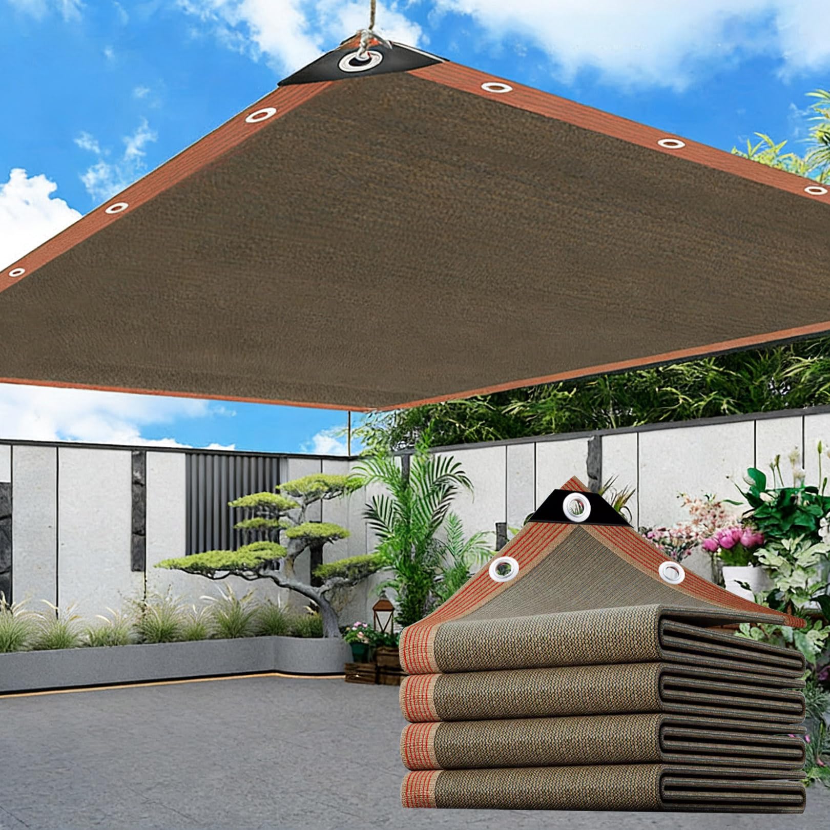 Toile d'ombrage 2x6m pour terrasse et ombrage du poulailler