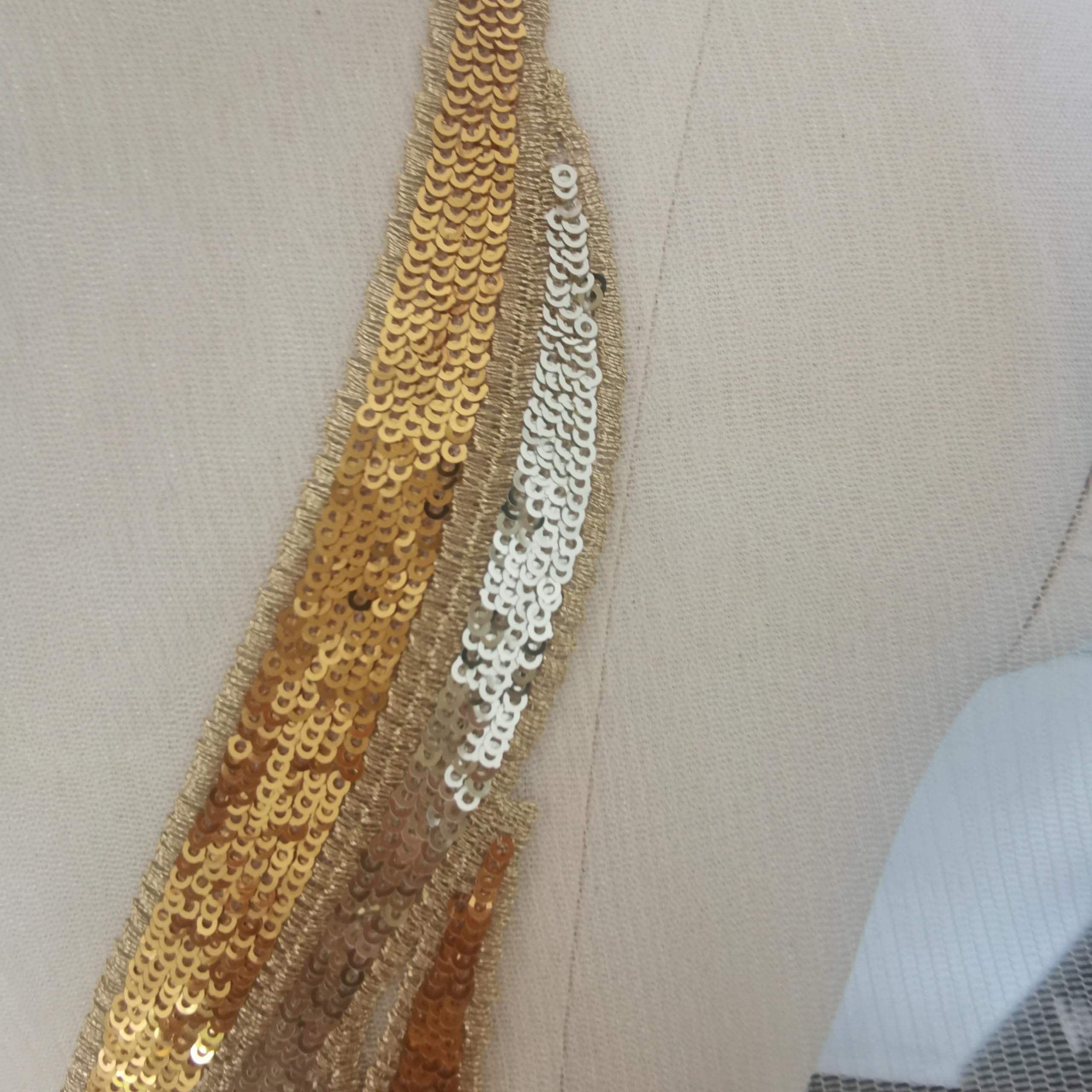 Amazon.com: 2 Pcs Royal Blue Gold Sequin Lace Fabric Embroidered Gown  Appliques Noble Sexy Collar Sew Patches for DIY Wedding Dress Dcor (Gold)  : Arts, Crafts & Sewing