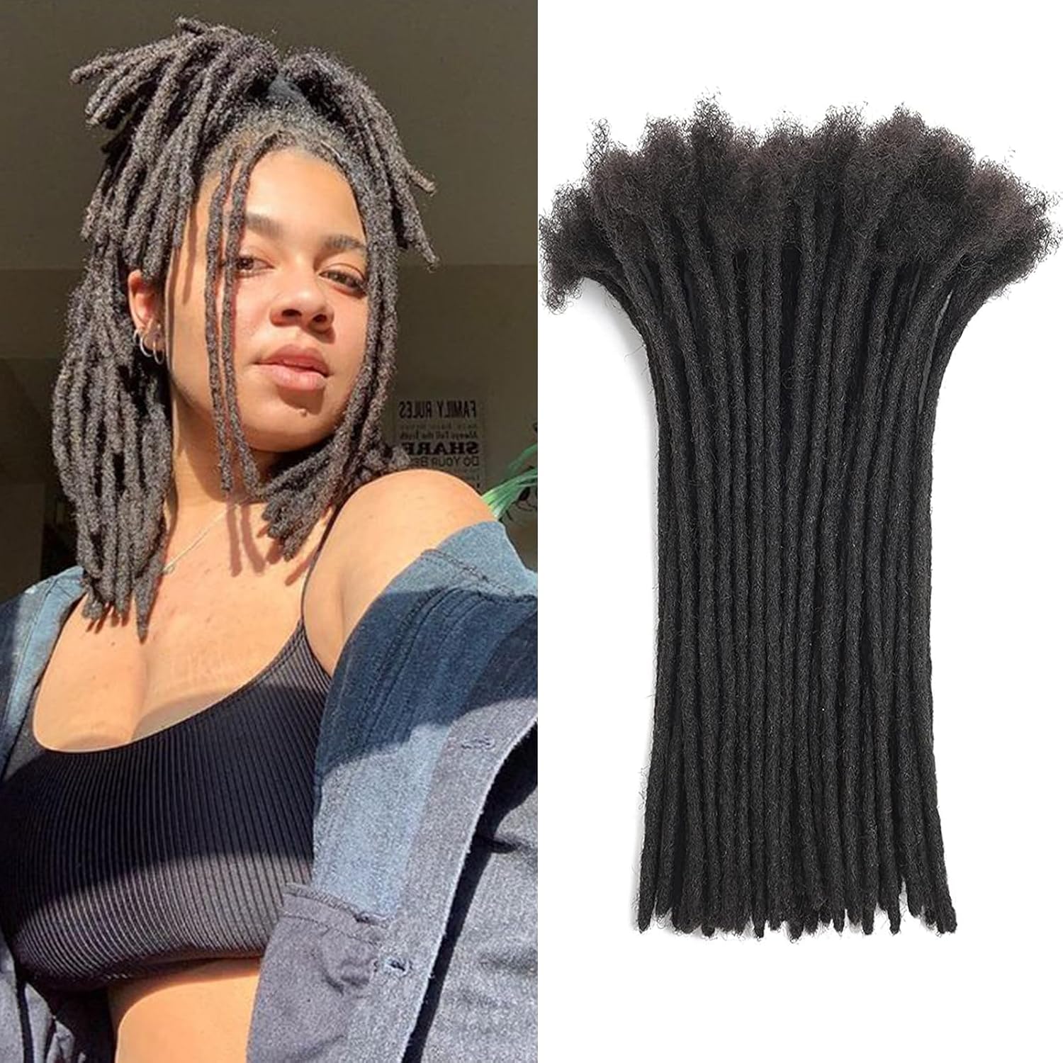 Loc Extensions Human Hair For Women Men 30 Strands Of 8