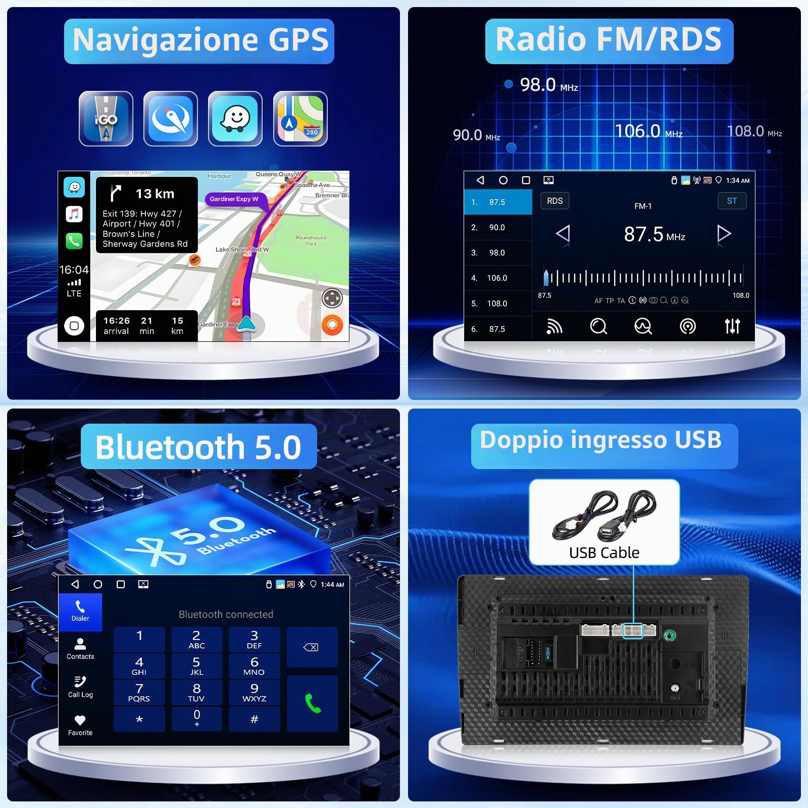 4+64G 9''Autoradio per Opel Corsa/2015-2019/Opel Adam 2013-2016 | Stereo per CarPlay/Android Auto Wireless, Schermo 9" Touchscreen Bluetooth 5.0/GPS, Retrocamera, FM, WiFi, Comandi Al Volante