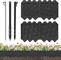 BLACKVINE 20ft Plastic Landscape Edging Border - 20pcs 5.1" 3D Weaving Garden Edger for Flower Beds, Lawns & Yards