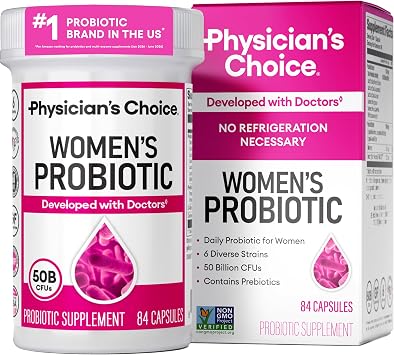 Physicians Choice Probiotics for Women - PH Balance, Digestive, UT, Feminine Health - 50 Billion CFU - 6 Unique Strains for Women - Organic Prebiotics, Cranberry Extract+ Womens Probiotic - 84 CT