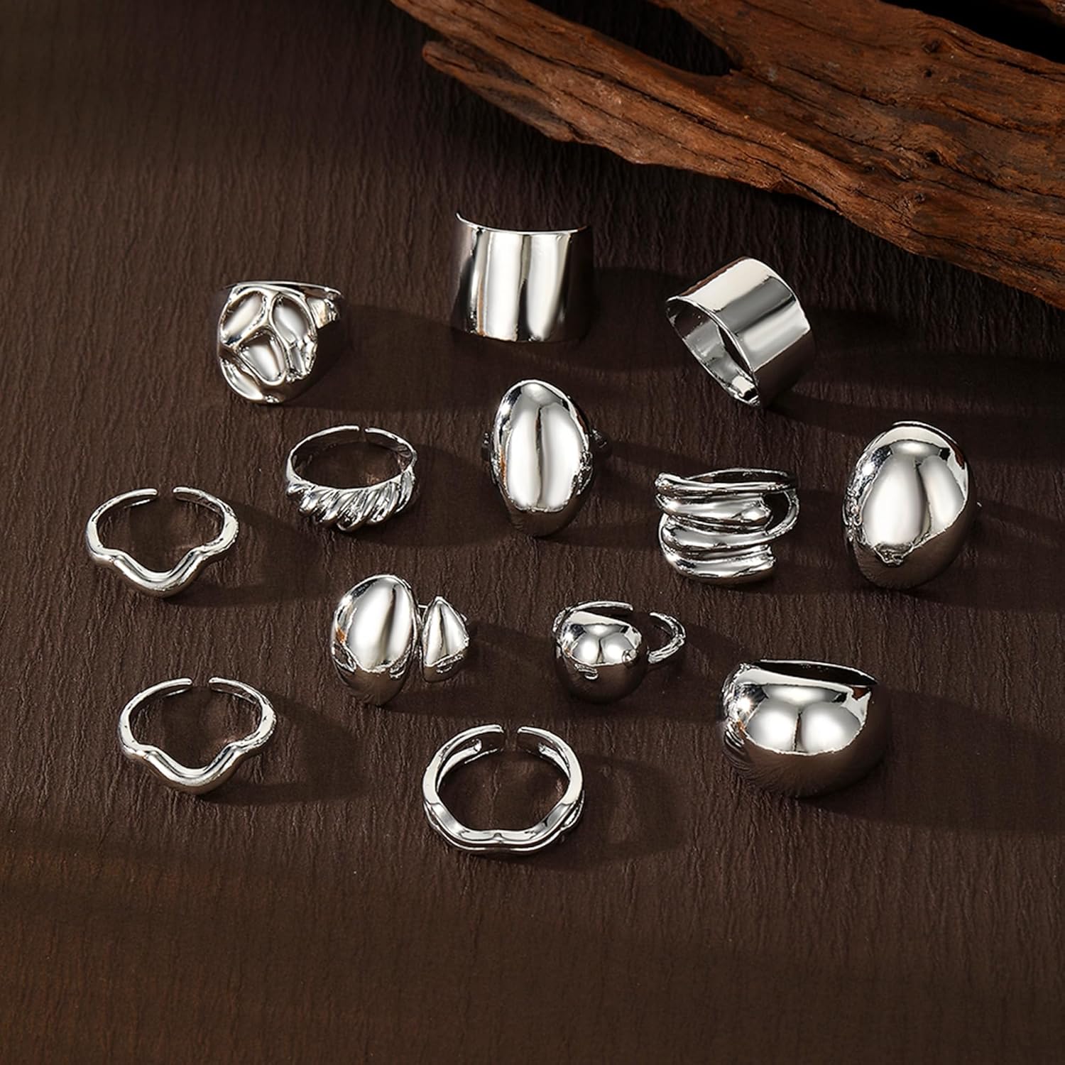 13 Pcs Silver Rings for Women Chunky Stackable Rings Set for Women Trendy Knuckle Statements Rings Pack Fashion Jewelry Gifts - Image 8