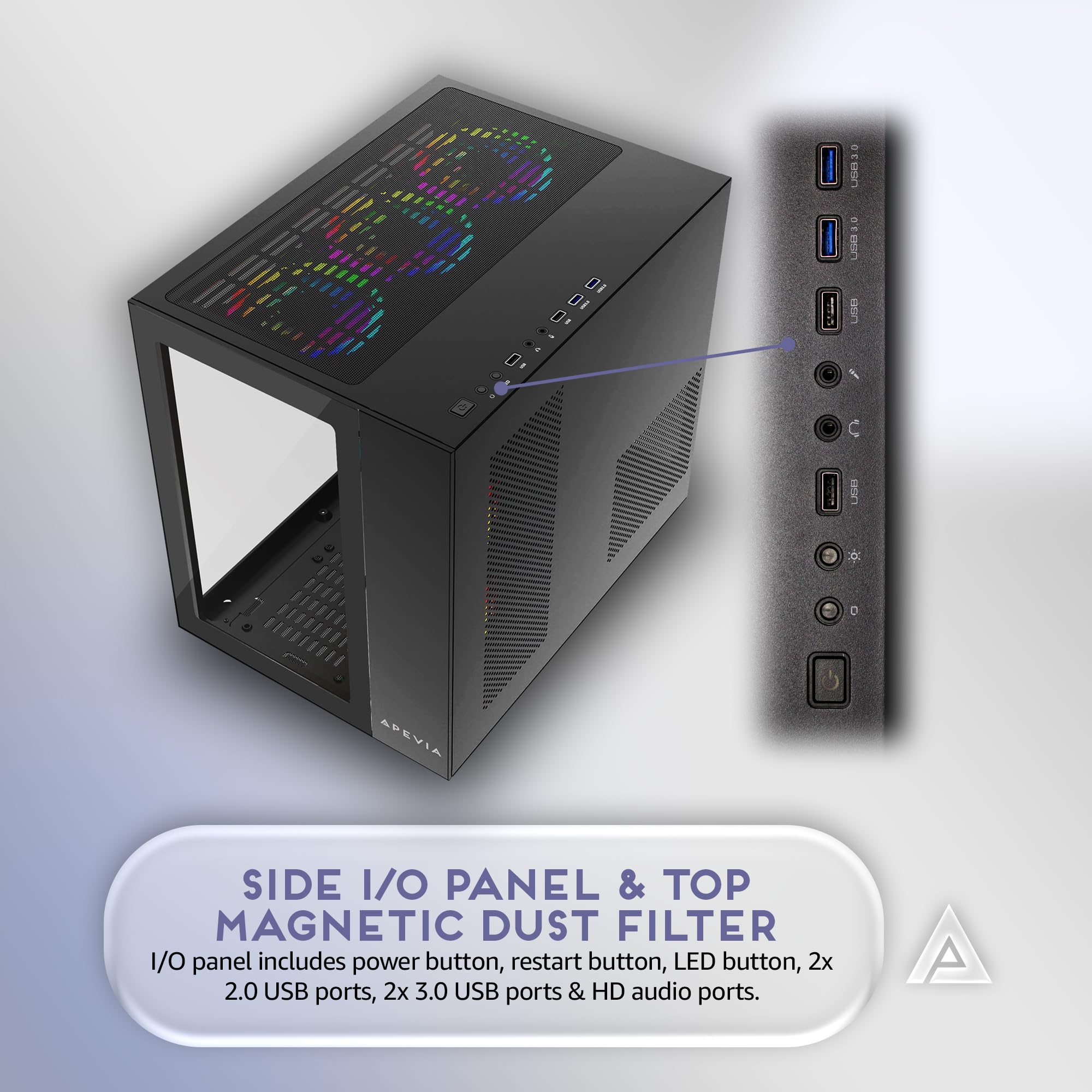 Apevia Inspire-PK Inspire Mid Tower ATX Gaming PC Case w/ 4X 120mm A