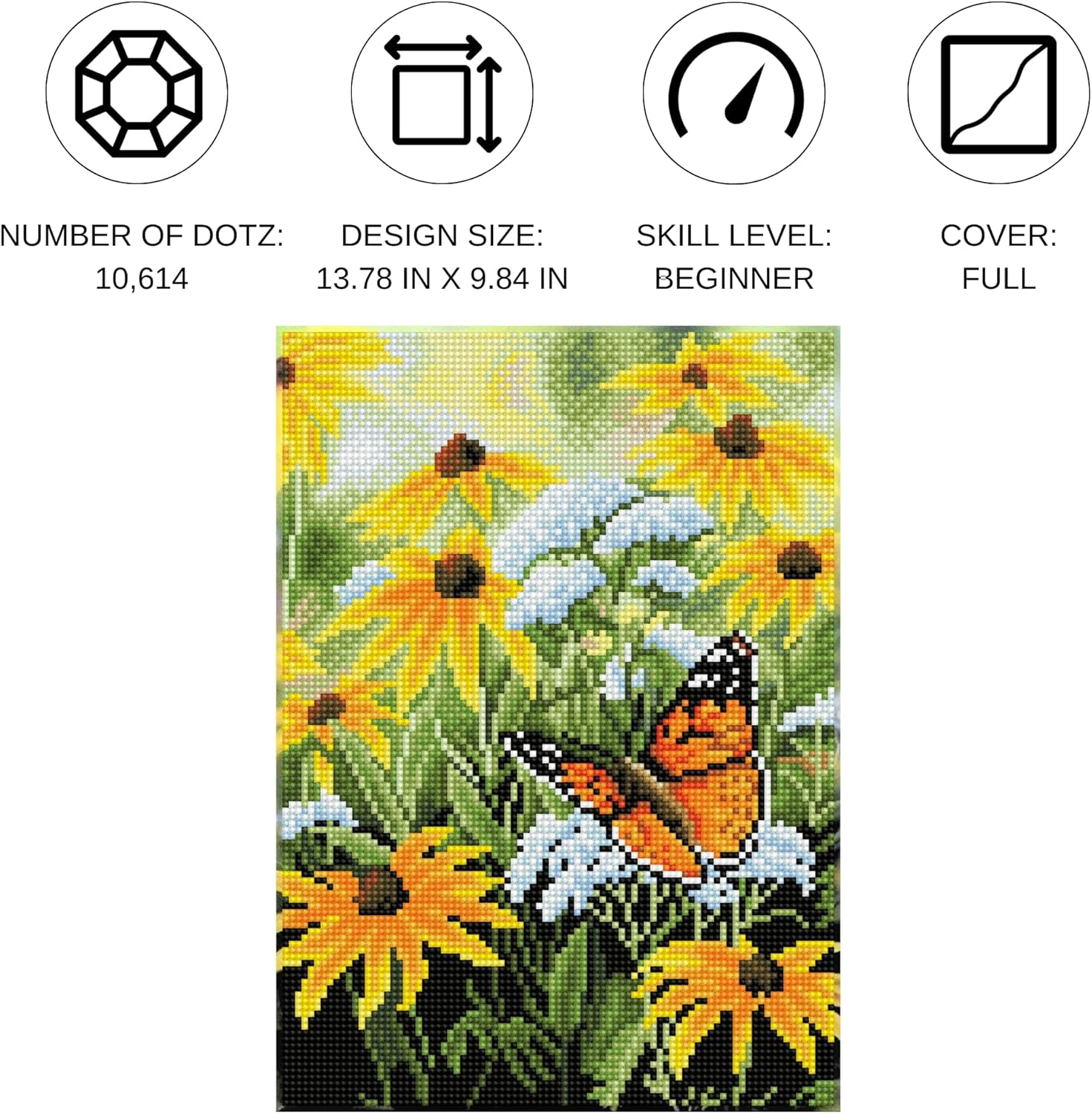 DIAMOND DOTZ Spring Flight Diamond Painting Kits for Adults - Diamond Art Kits a Relaxing Creative Craft Kit with Dotz Gems 13.8x9.8
