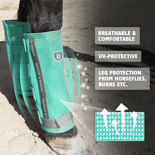 Miniatura 4 de Harrison Howard Botas holgadas para caballo, con protección UV, transpirables, duraderas, mallas de malla fina, cómodas botas con tiras reflectantes