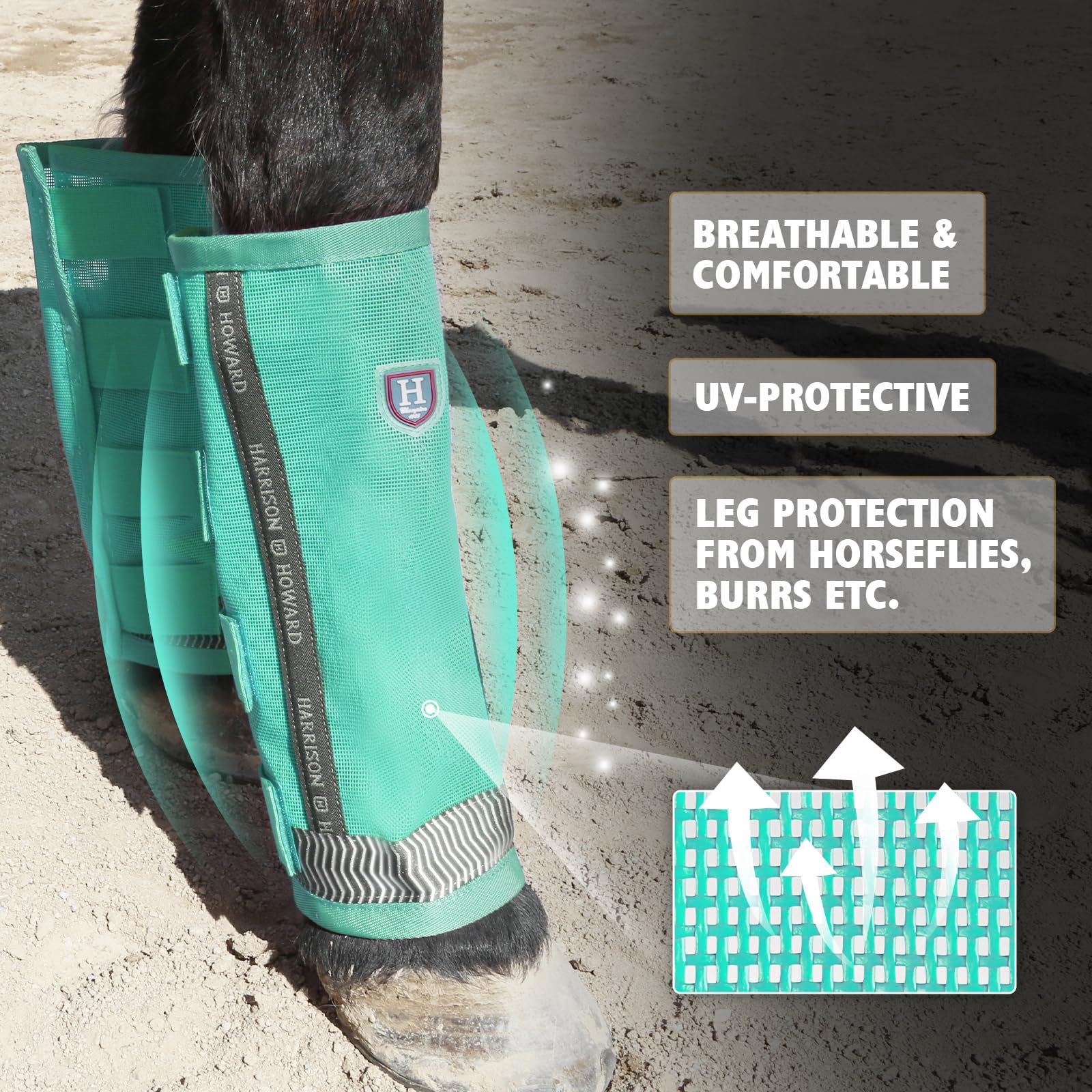 Breathable Mesh Horse Flyproof Leggings, Bites Proof Horse