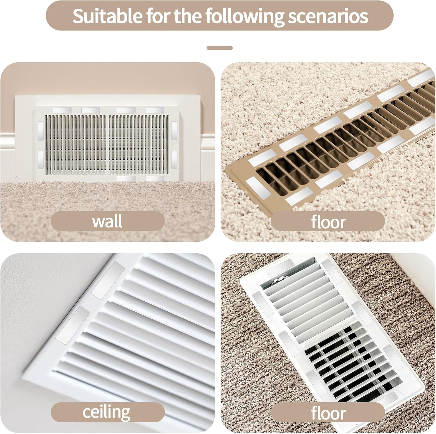 Metal Plates for Magnetic Mounts, 18 Pack Steel Strips with Adhesive Backing for Magnets on Non-Steel Vents