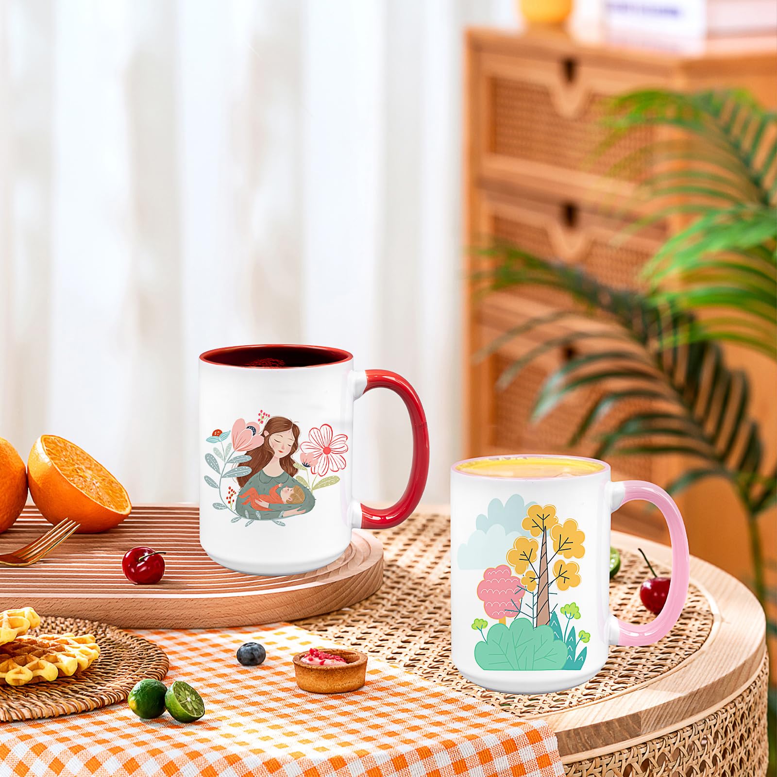 Lot de 12 Mugs Bicolores pour Sublimation, 443 ml/15 oz