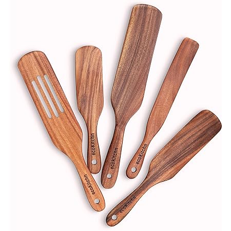 Amazon.com: Wooden Spurtles Set of 4, Non-Stick Kitchen Utensil Tools ...