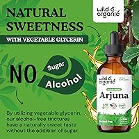 Vista 6 de Wild & Organic Tintura de corteza de Arjuna Suplemento de bienestar general Gotas líquidas sin alcohol Extracto de corteza de Terminalia Arjuna