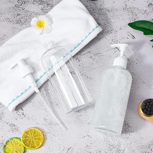 Miniatura 7 de Yebeauty - Botella dispensadora de champú, botellas de champú con bomba de 16.9 onzas, botella de ducha vacía recargable de plástico transparente, 2