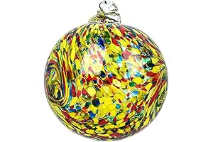 5.5 Inch Hand-Blown Glass Witch Balls for Home Décor, Unique Art Spheres for Patio Garden