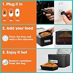 TRAVELISIMO Portable Oven, Food Warmer Lunch Box - 12V/24V/110V Electric Lunch Box 3-in-1 Portable Microwave - Mini Microwave, Electric Lunch Box Food Heater & Heated Lunch Box