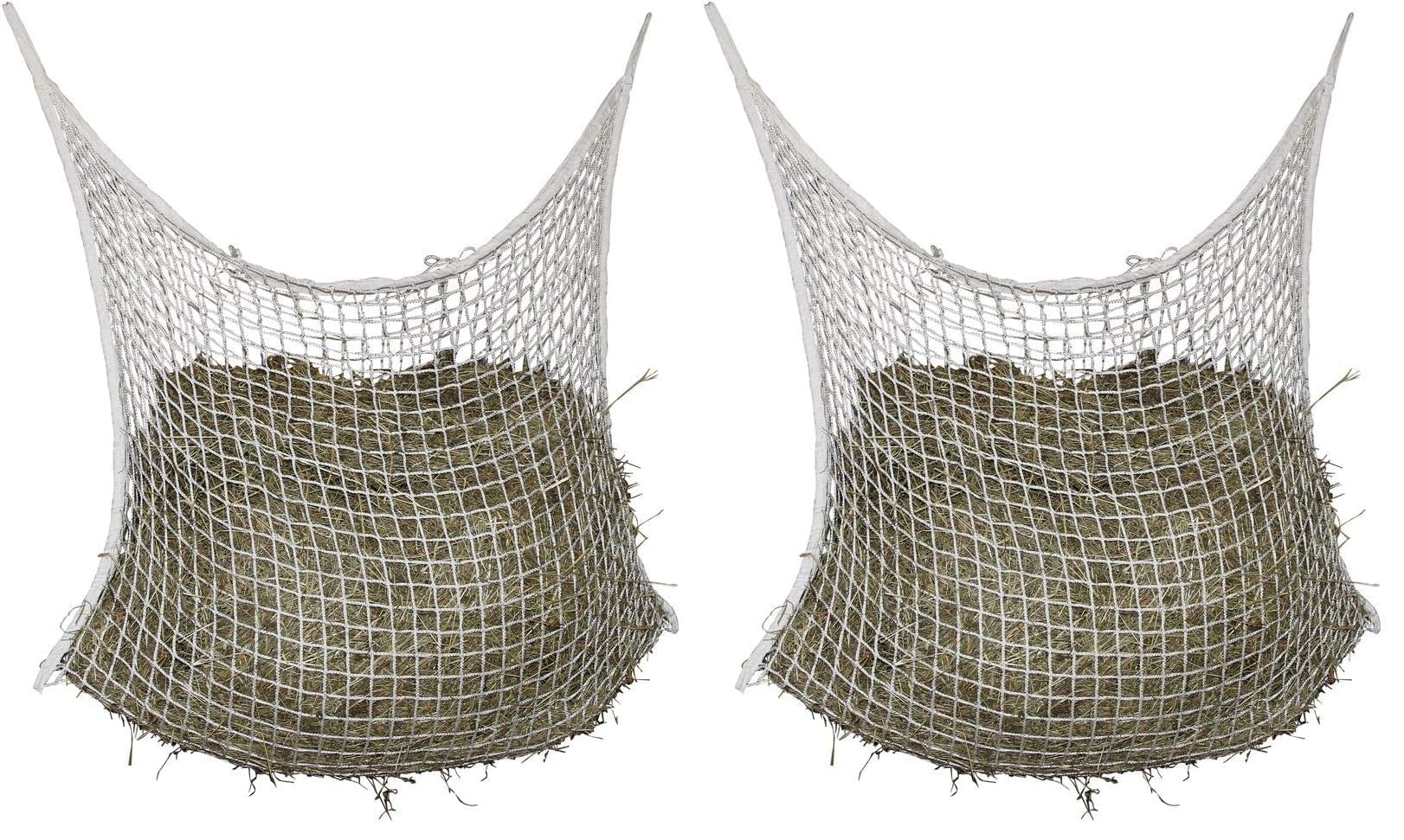 Kerbl Heunetz engmaschig 3x3 cm (Größe 120x90 cm, für 12-Stunden Fütterung, Füllmenge ca. 8,5 kg Heu, Robustes Material, Futternetz) 321998 (Packung mit 2)