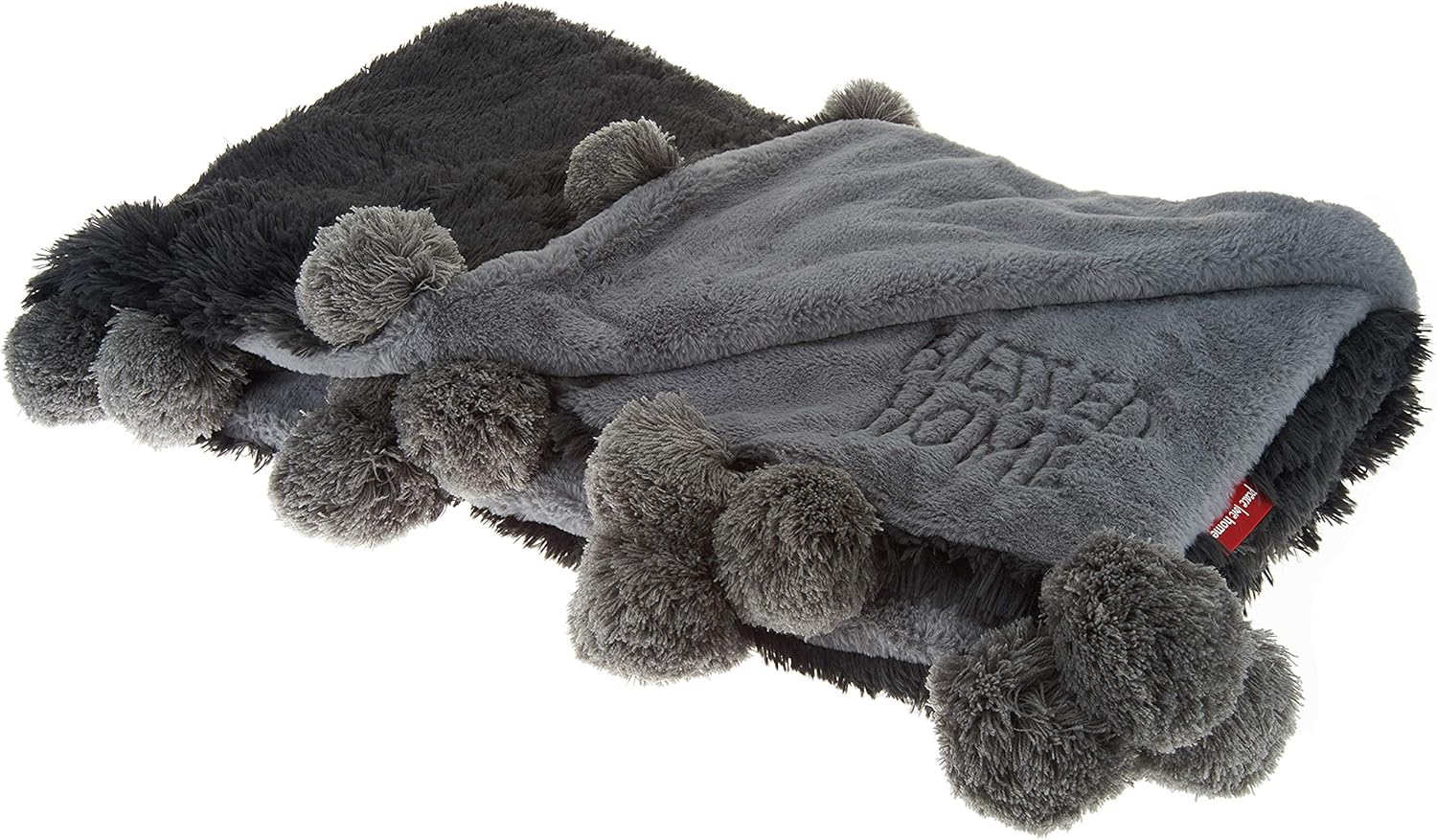 Peace Love World 60" x 70" Luxury Shag Throw with PomPoms