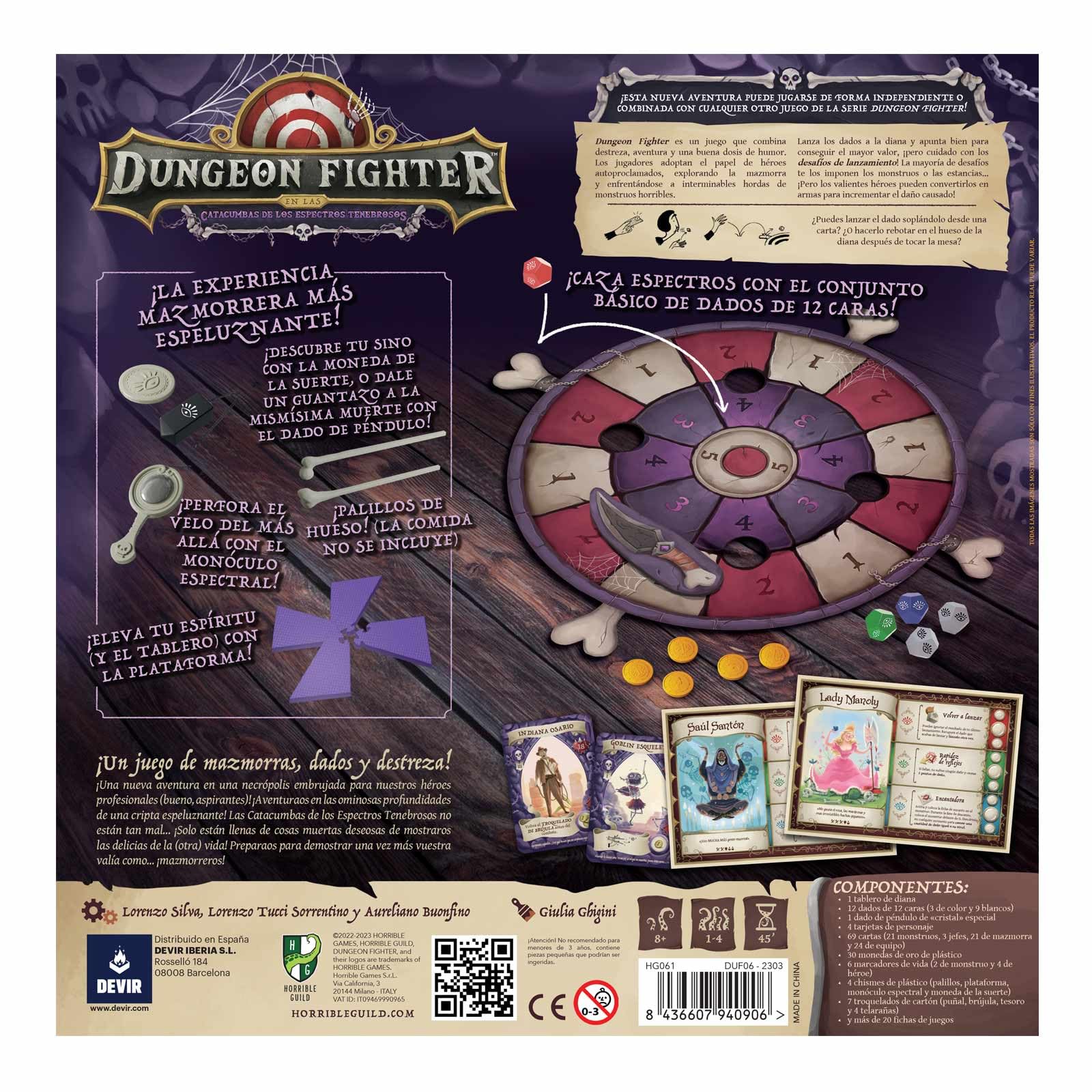 Devir - Dungeon Fighter: Catacumbas De Los Espectros Tenebrosos, Juego de Mesa, Juego de Mesa con Amigos, Estrategia, Edad +8 (BGDUFCASP)
