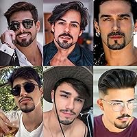 Vista 7 de Ailsa Bigote falso, barba realista, 100% cabello humano, cabello facial atado a mano, pelo facial negro de cabra, barbas falsas de encaje, bigote