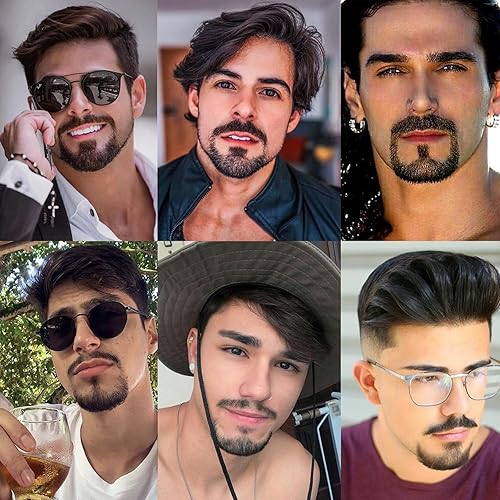 Miniatura 7 de Ailsa Bigote falso, barba realista, 100% cabello humano, cabello facial atado a mano, pelo facial negro de cabra, barbas falsas de encaje, bigote