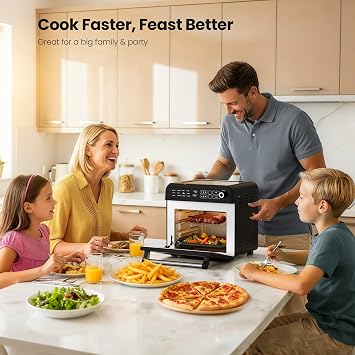 Kismile 18QT Air Fryer Toaster Oven Combo, 12-in-1, Stainless Steel