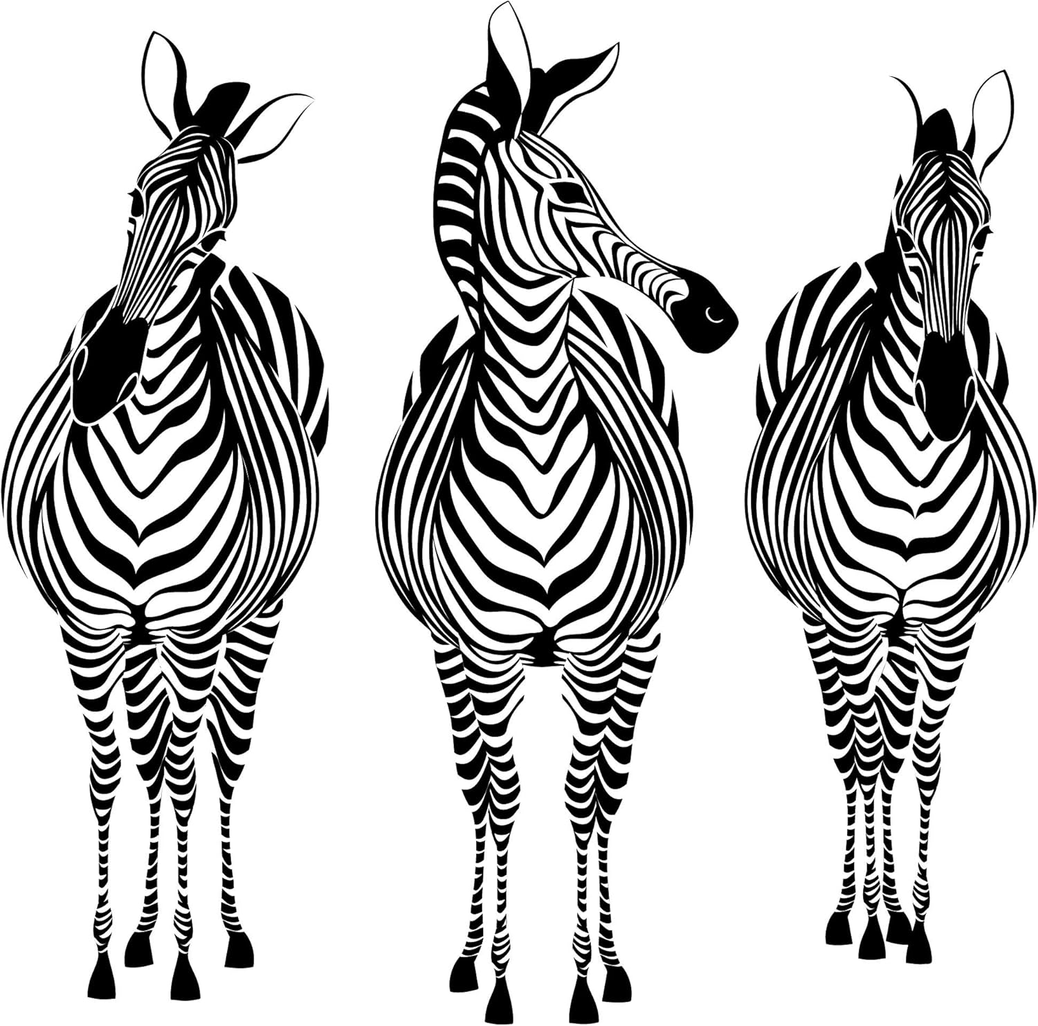 My Wonderful Walls Zebra Trio Wall Sticker Decal – Peel & Stick and Removable