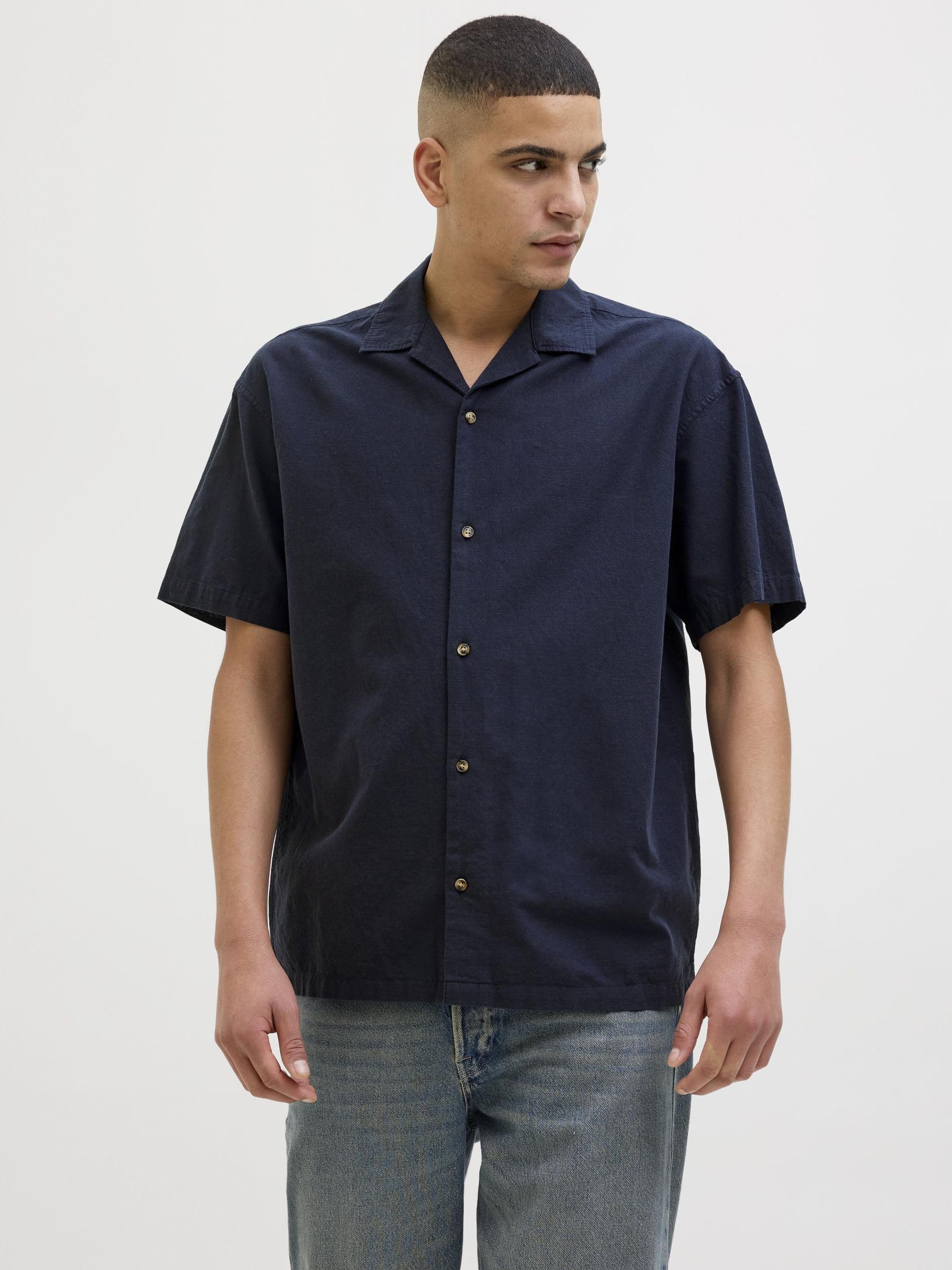 JACK & JONES Jjesummer Resort SS SN - koszulka z krótkim rękawem, marynarka morska, rozmiar S męski, Marynarka morska, S