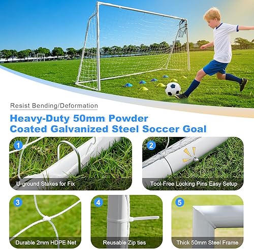 Miniatura 2 de Porterías de fútbol para portería de fútbol de patio trasero 12x6 grande