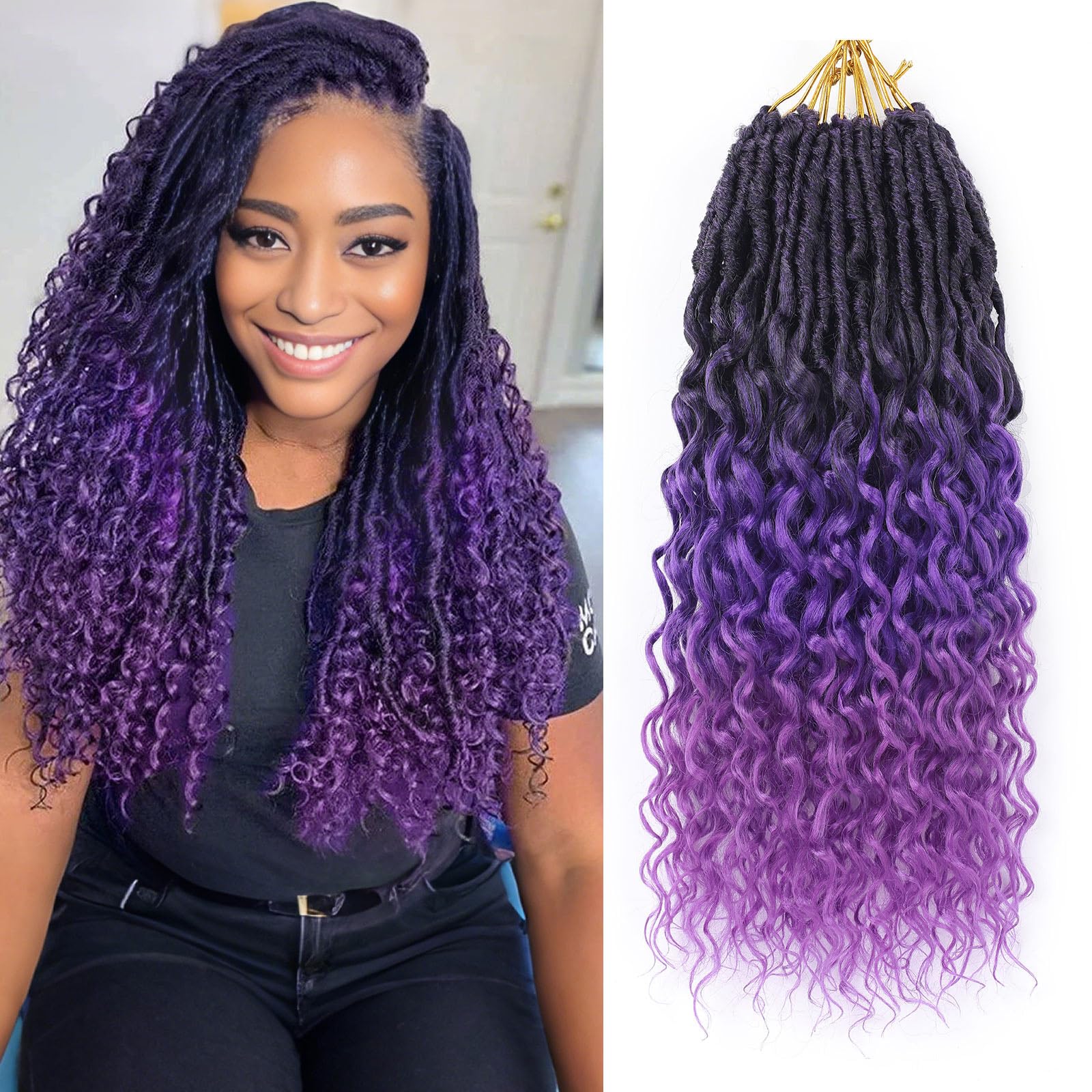 Amazon.com : Pre-Looped Purple Crochet Hair 18 Inch,8 Packs Faux