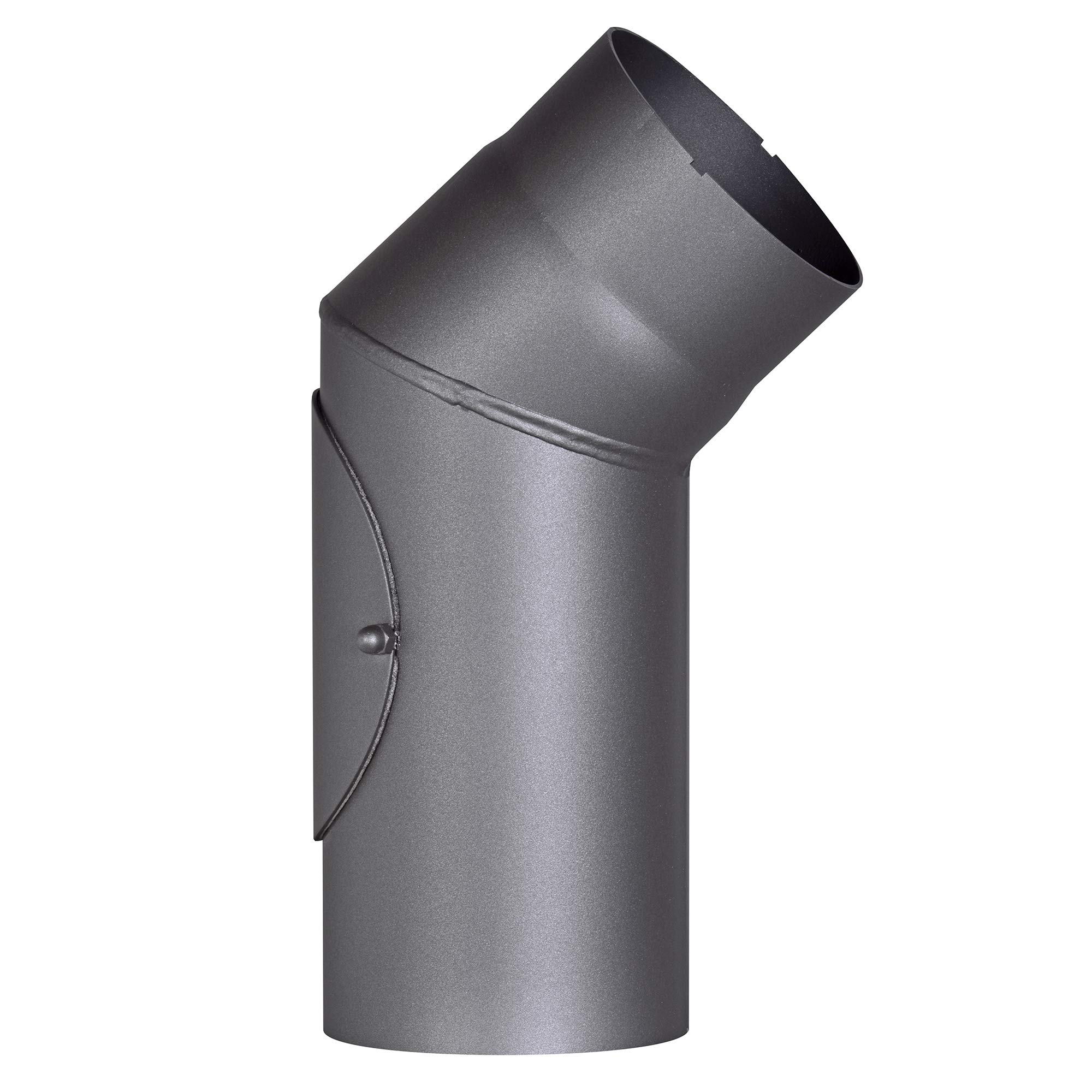 FIREFIX Ofenrohrbogen 120 Mm – 45 Grad Mit Reinigungstür, Aus Stahl