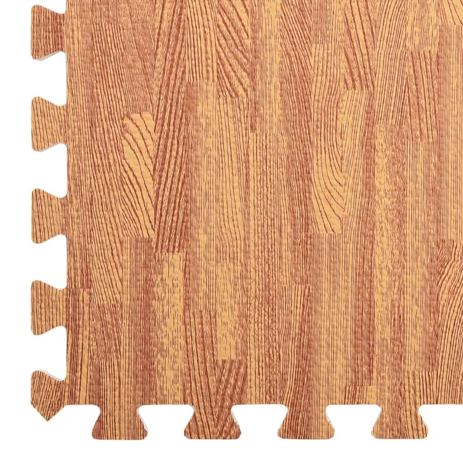 Alfombra de suelo para piscina, 6 unidades, aspecto de madera, 4,32 m², espuma EVA, resistente al agua, para piscina y jacuzzi, base antideslizante con acolchado grueso, diseño de azulejos de fácil