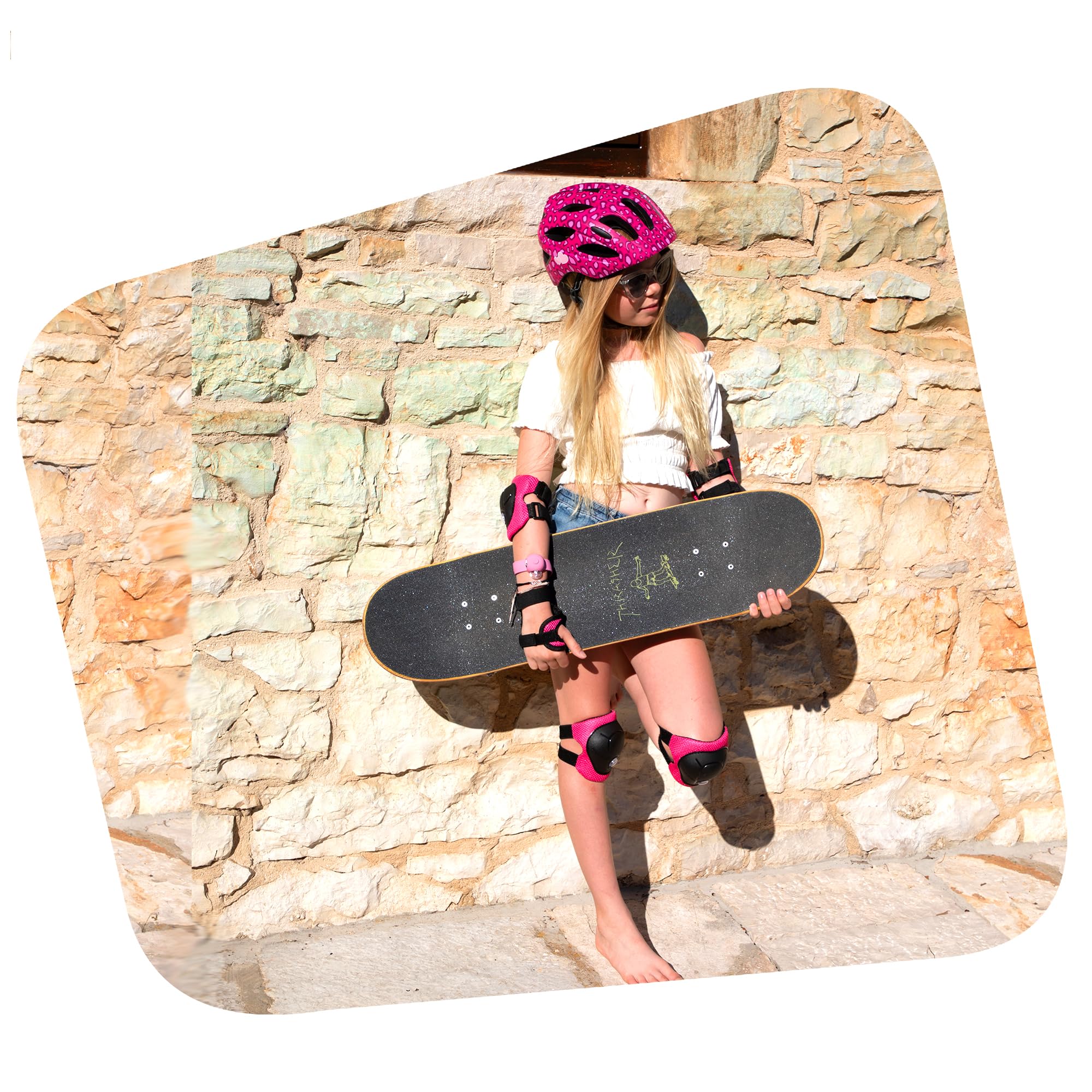 Crazy Safety Casque Vélo Enfant avec Lampe USB – pour Bébés et Enfants | Taille 54-58 | Joli Casque Vélo Unisexe | Lampe LED Rechargeable Intégrée