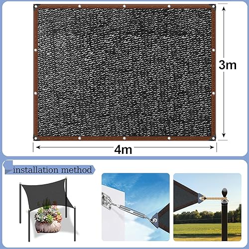 Miniatura 3 de Paño de sombra – 70% red de malla para sombra de jardín con ojales, cubierta solar para exteriores, para plantas, patio, invernadero, gallinero