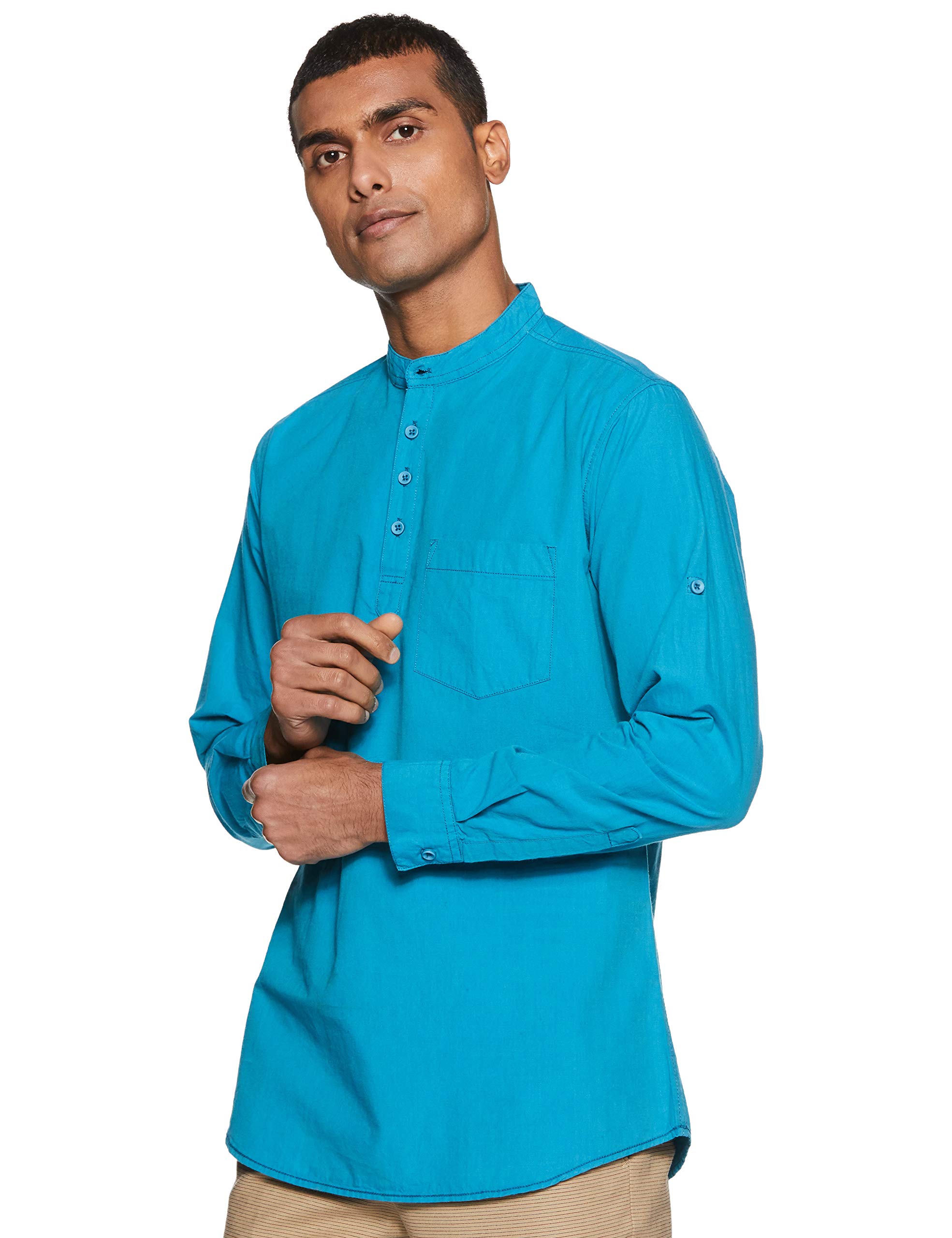 NeostreakMen's Solid Slim fit Casual Shirt (neoshirtsolchi-halfplc_MarineBlue 42)